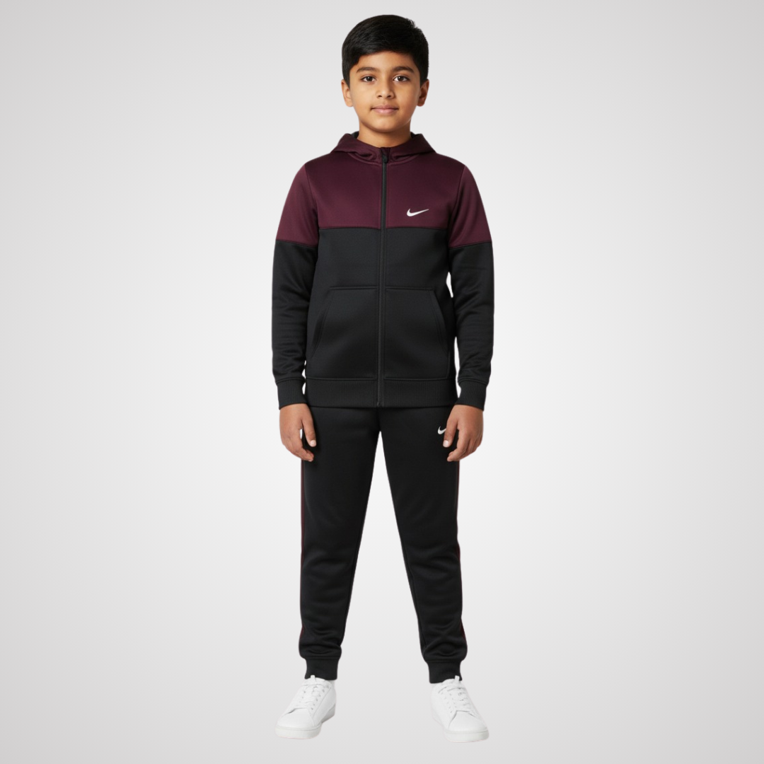 Black & Maroon Combo design kids Winter Collection premium Tracksuit