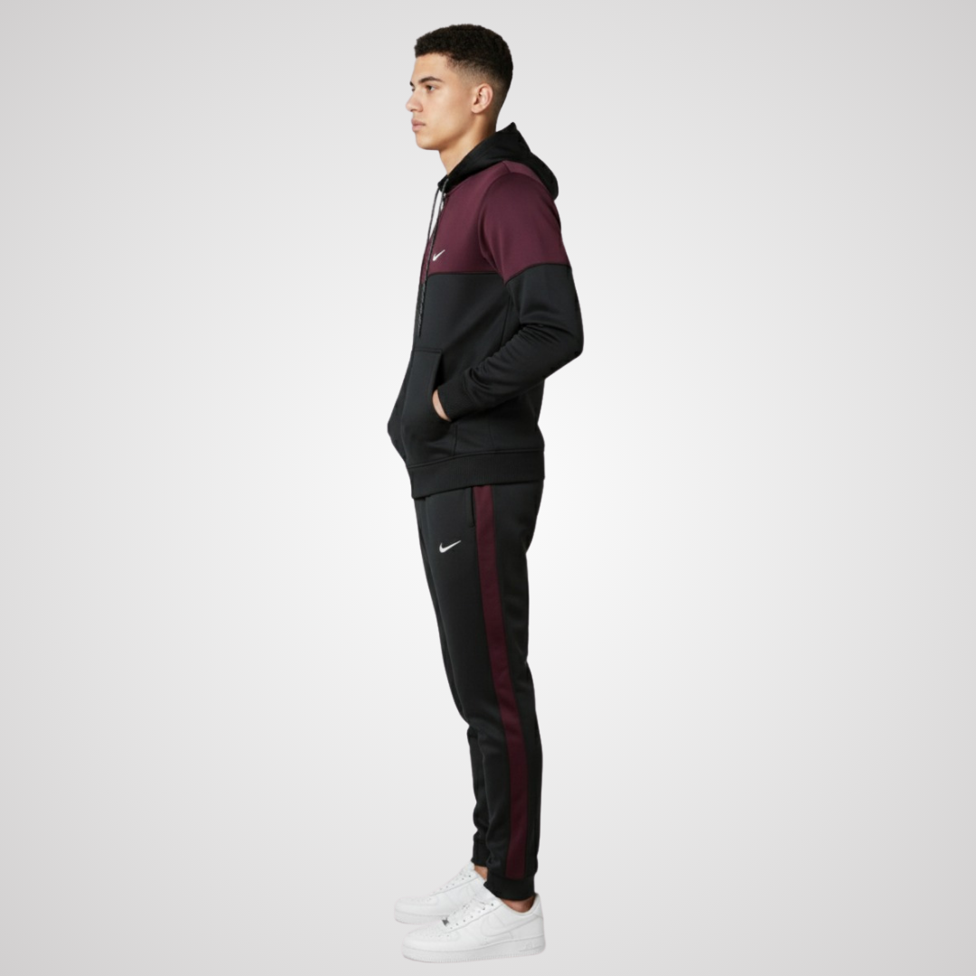 Black & Maroon Color Hoodie & Trouser - Premium Winter Tracksuit