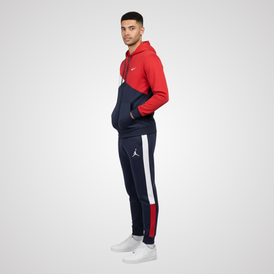 Blue, Red & White Color Hoodie & Trouser - Premium Winter Tracksuit